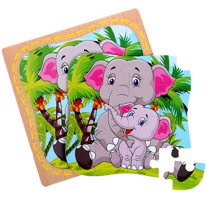 Пазл в рамке Пазл в рамке "Слонёнок и мама"