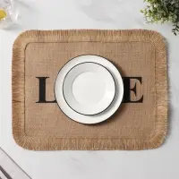 Салфетка сервировочная на стол Доляна &laquo;Любовь&raquo;, 40&times;30 см, бежевая