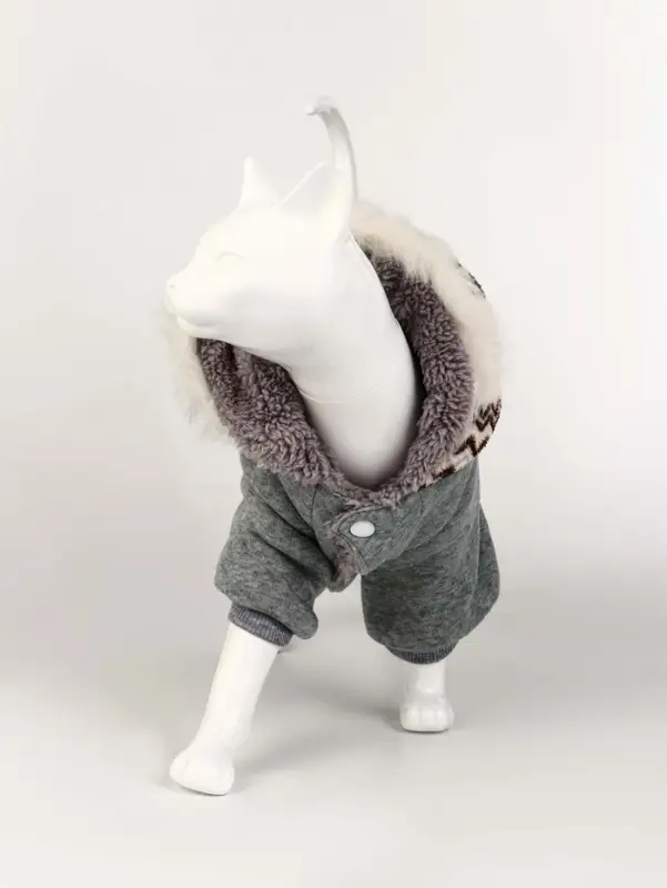 Комбинезон Комбинезон "Лапландия", с подкладом, размер S (ДС 25, ОГ 35, ОШ 25см), серый/бордо