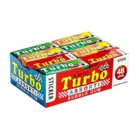 Жевательная резинка Turbo ассорти вкусов с наклейкой, 14 г