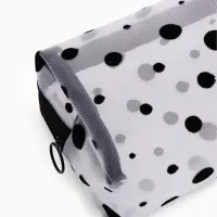 Косметичка дор Горох, сетка 18*7,5*10, отд на молнии, белый Косметичка дор Горох, сетка 18*7,5*10, отд на молнии, белый