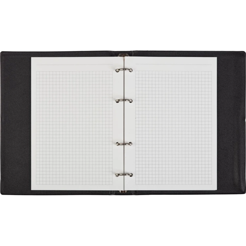 Бизнес-тетрадь А5 160л  ATTACHE, на кольцах,черный, обложка ПВХ