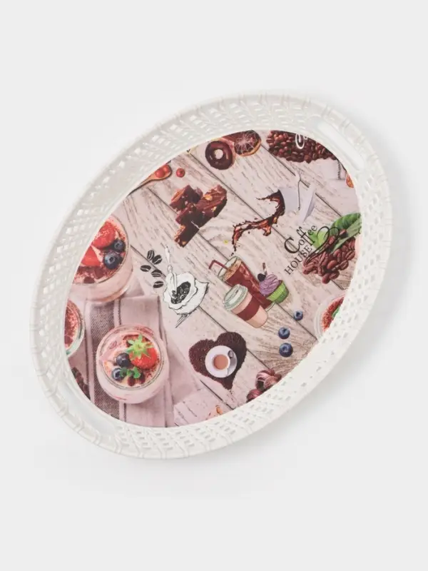 Поднос овальный Доляна &laquo;Пастораль&raquo;, 39&times;29&times;3.5 см, цвет МИКС