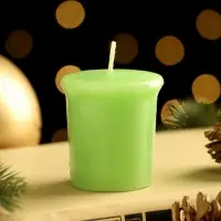 Свеча ароматическая &laquo;Счастливого Нового года&raquo;, 4&times;6 см, пряное яблоко, в коробке