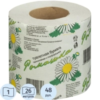 Бумага туалетная ОСТРОВСКАЯ Ромашка 1сл втулка серая 26м 48рул/уп