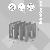 Лоток для бумаг ErichKrause, А4, вертикальный, 3 отделения, серый