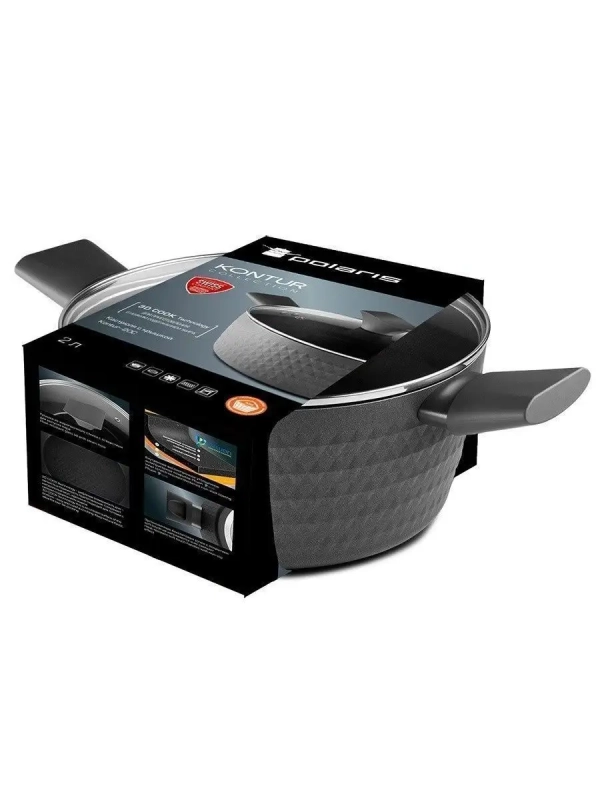 Кастрюля 2 литра Kontur-20C крышка индукция антипригарное Кастрюля 2 литра Kontur-20C крышка индукция антипригарное