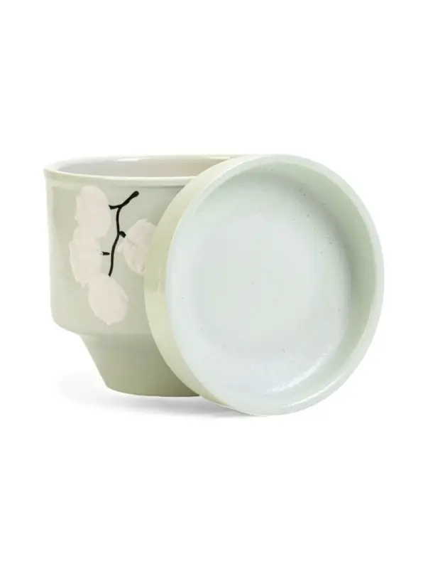 Горшок цветочный с поддоном 0,9 л, керамика  Горшок цветочный с поддоном 0,9 л, керамика "Листья" (М)