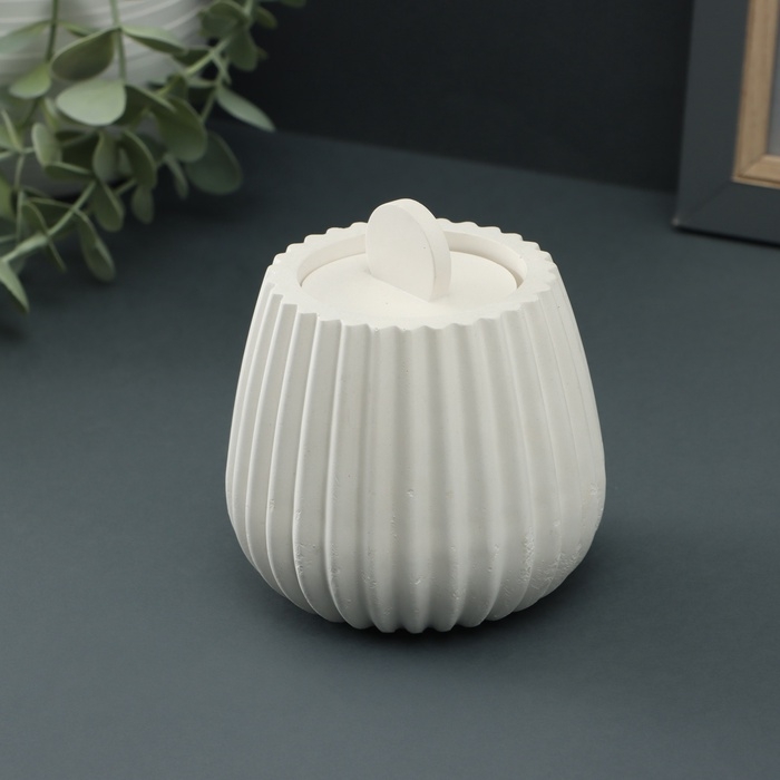 Шкатулка с крышкой Шкатулка с крышкой "Вертикаль" 9х8см, белая