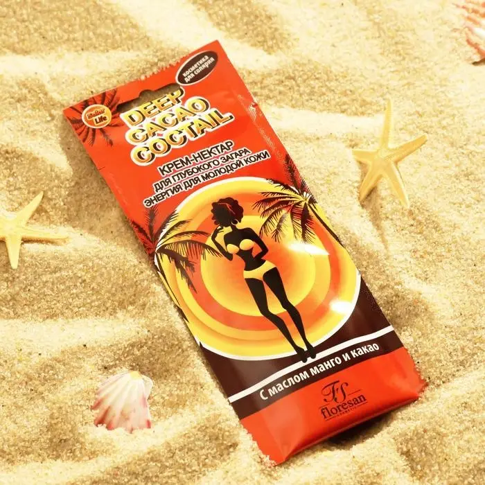 Крем-нектар Deep Cacao Coctail для получения глубокого загара, с маслом манго и какао, 15 мл Крем-нектар Deep Cacao Coctail для получения глубокого загара, с маслом манго и какао, 15 мл