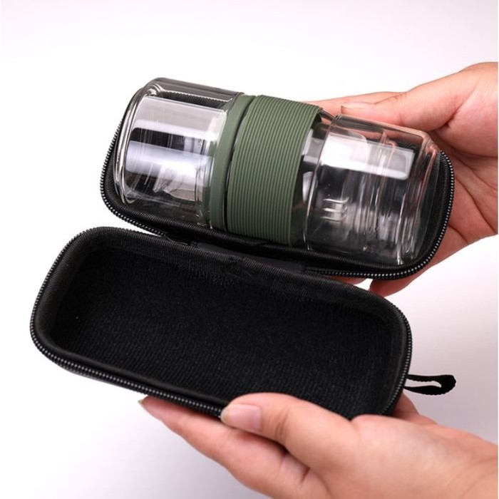 Портативный чайный сервиз в чехле, чехол 15 х 8 см Портативный чайный сервиз в чехле, чехол 15 х 8 см