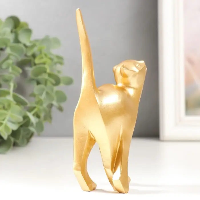 Фигурка полистоун &laquo;Золотая кошечка&raquo;, 3.4&times;6&times;13 см