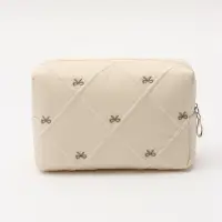 Косметичка кирпичик бантики, 19*8*10, бежевый