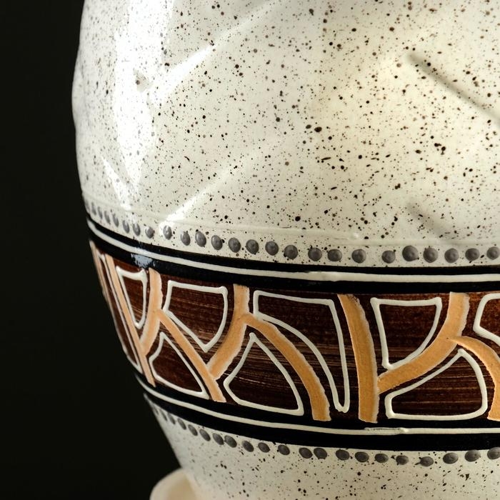 Горшок цветочный Горшок цветочный "Фикус №3" коричнево-белый 3л