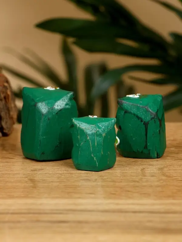 Набор сувенирный "Совята" дерево H 4, 3, 2 см, цв. зелёный