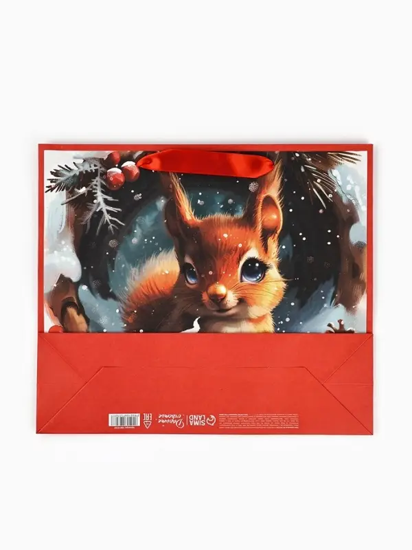 Пакет подарочный новогодний &laquo;С Новым Годом&raquo;, 30&times;9&times;25.5 см