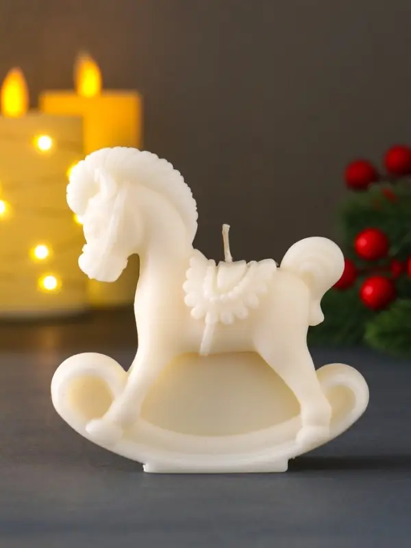 Декоративная свеча "Лошадка-качалка" (натуральный воск), 96*35*100