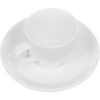 Кофейная пара Chan Wave Classic, фарфор, белая, 85мл, фк0185