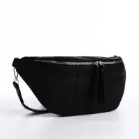 Сумка женская кросс-боди на молнии, 34&times;11&times;17 см, чёрная