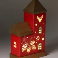 Фигурка керамическая с подсветкой &laquo;Дом с еловой веткой&raquo; 12.5&times;6.5&times;21.5 см