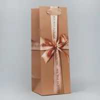 Пакет подарочный под бутылку, упаковка, «Present for you», 9 х 25 х 8.5 см