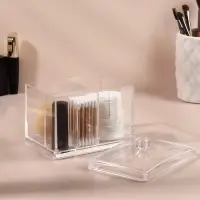 Органайзер для ватных палочек и дисков, 4 секции, 13&times;14&times;11 см, прозрачный