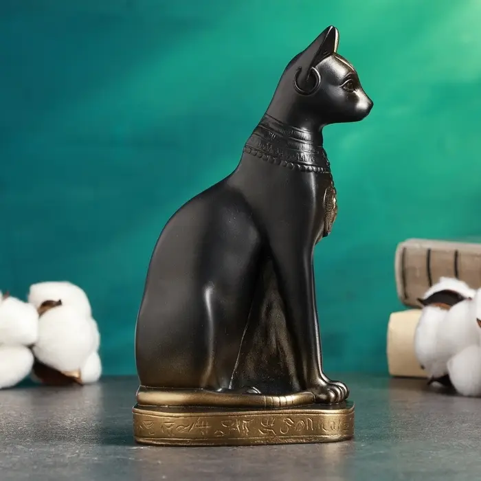 Фигурка гипс &laquo;Кошка египетская&raquo;, бронза, 11&times;20&times;7 см