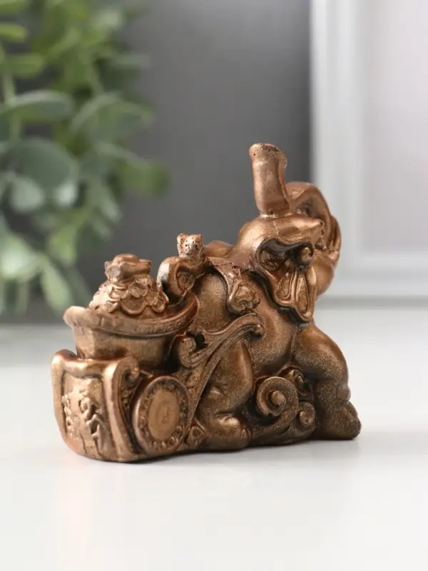 Фигура «Слоник с мешком денег», 6.5×4×8.5 см, бронза