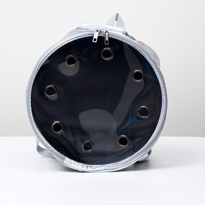 Рюкзак круглый  для переноски животных, прозрачный, 26 см, серый Рюкзак круглый  для переноски животных, прозрачный, 26 см, серый