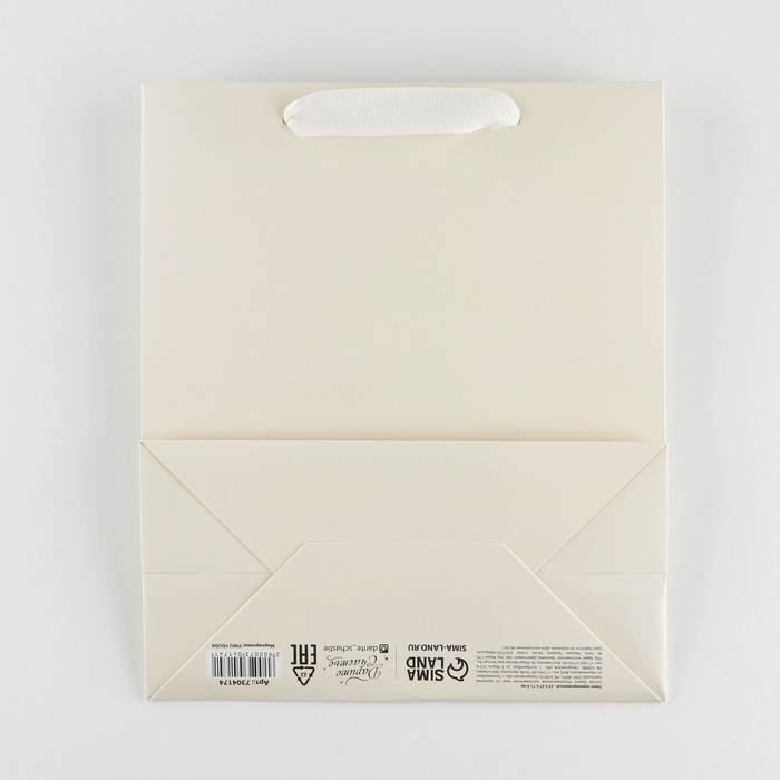 Пакет подарочный ламинированный, упаковка, «Молочный», ML 23 х 27 х 11.5 см