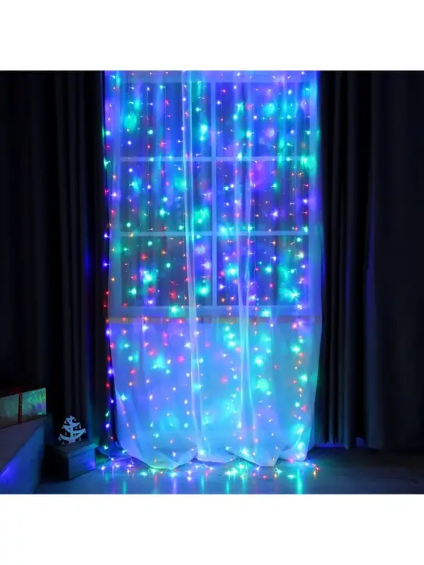 Гирлянда &laquo;Занавес&raquo; 2&times;3 м, IP20, прозрачная нить, 720 LED, свечение мульти, 8 режимов, 220 В