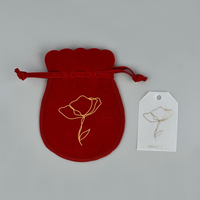 Мешок замшевый «Цветок», красный, тиснение, 9 × 12 см Мешок замшевый «Цветок», красный, тиснение, 9 × 12 см
