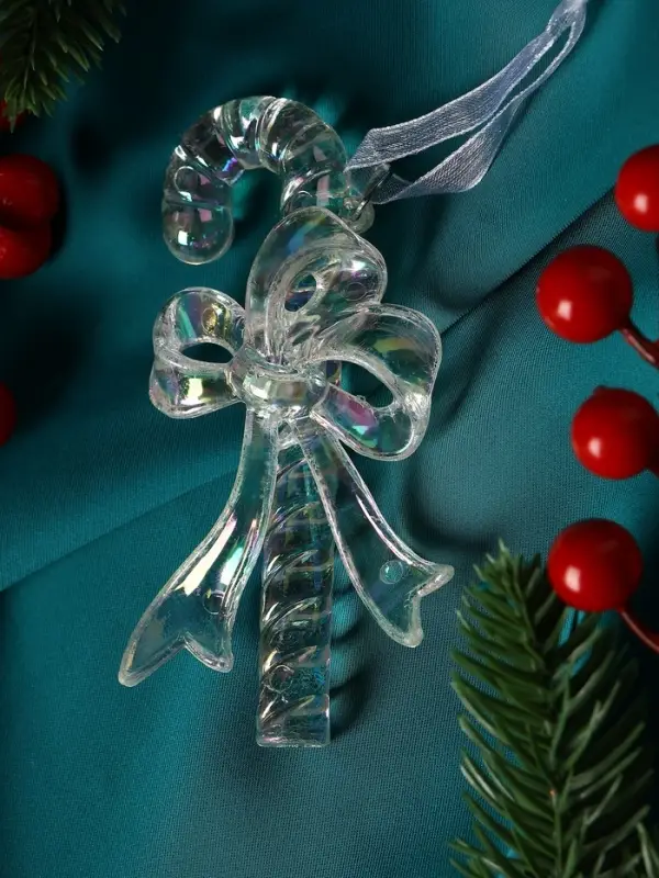 Украшение ёлочное "Льдинка" леденец, 11х5 см, перелив прозрачный
