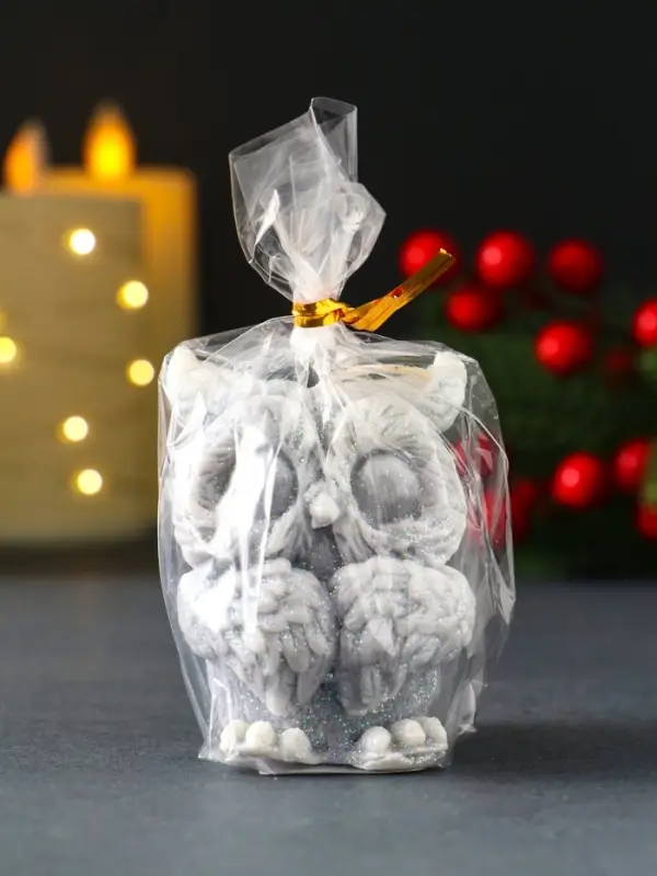 Свеча новогодняя "Филюшка" 50х65 мм, серый