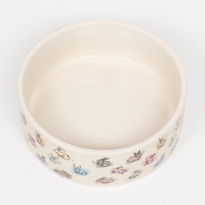 Миска керамическая Миска керамическая "Кролик" 300мл, 11,5 х 4,5 см, бежевая