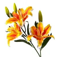 Цветы искусственные &laquo;Лилия галант&raquo;, h=66 см, d=13 см, оранжево-жёлтые