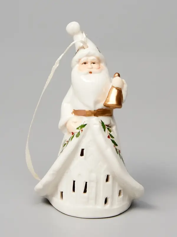 Светодиодная подвеска &laquo;Дед Мороз в белом&raquo;, 10.8&times;6.4&times;5 см, 1 LED, от батареек LR44&times;3, свечение тёплое белое