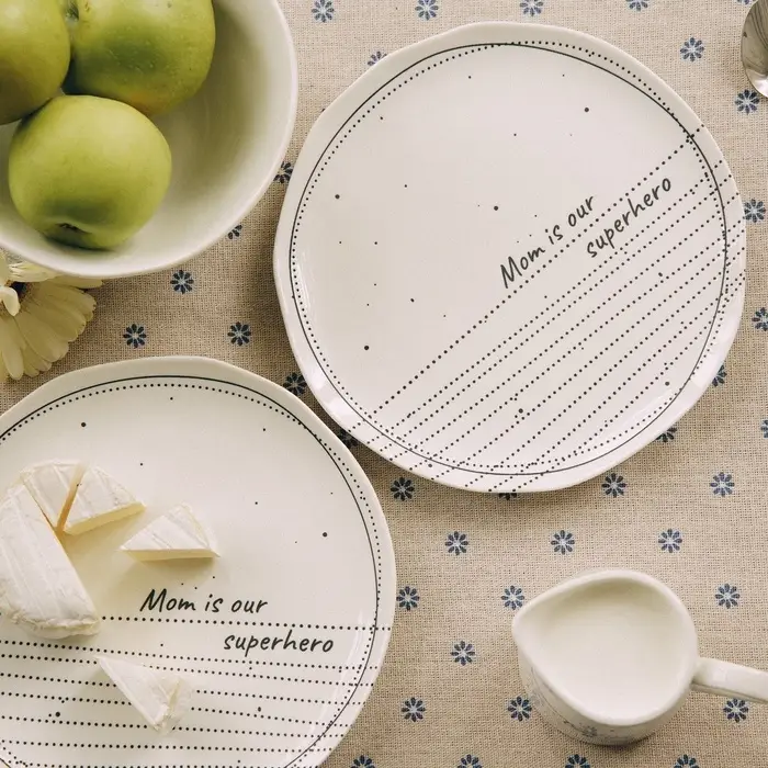 Тарелки SL Home &laquo;Милый дом&raquo;, d=21 см, фарфор, набор 2 шт., белые