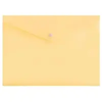Папка-конверт на кнопке А4, 180 мкм, Calligrata Pastel, полупрозрачная, жёлтая ваниль