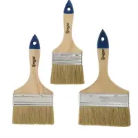 Набор кистей ТУНДРА, натуральная щетина, деревянная рукоятка, 3-4-5" (75, 100, 125 мм),3 шт.