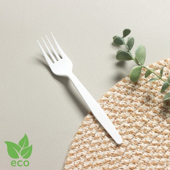 Вилка одноразовая Nature, 15,8 см, из кукурузного крахмала, цвет белый, микс Вилка одноразовая Nature, 15,8 см, из кукурузного крахмала, цвет белый, микс