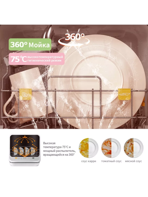 Компактная настольная посудомоечная машина CDWC421BL-i Wi-Fi Компактная настольная посудомоечная машина CDWC421BL-i Wi-Fi
