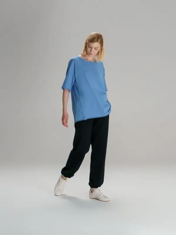 Футболка оверсайз унисекс Vozduh, синяя, размер XS/S Футболка оверсайз унисекс Vozduh, синяя, размер XS/S