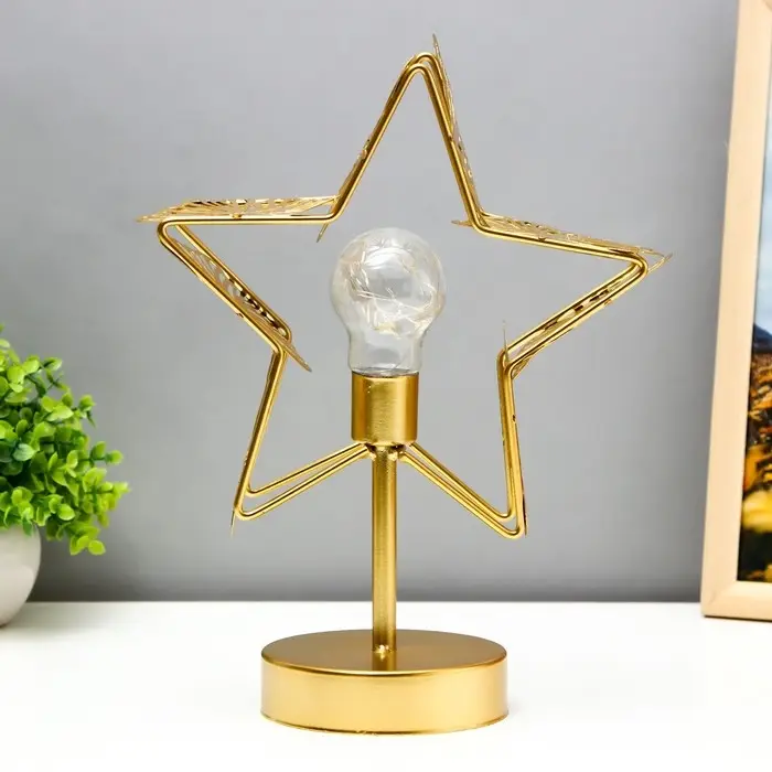 Ночник &laquo;Звезда&raquo; LED от батареек 3хАА золото 22&times;11&times;28 см RISALUX