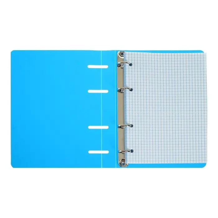 Тетрадь на кольцах Calligrata A5, 80 листов, в клетку, пластиковая обложка, блок офсет, голубая
