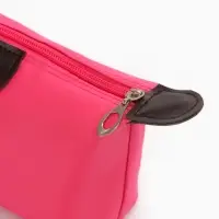 Косметичка простая на молнии, маленькая, розовая