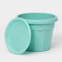 Горшок для цветов с поддоном Доляна &laquo;Эрика&raquo;, 0,7 л, цвет бирюзовый