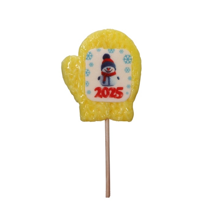 Новый год. Леденец с печатью "Снеговик 2025", 30 г