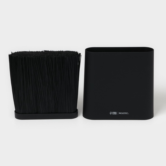 Подставка для ножей с наполнителем Magistro «Нежность», пластик, 21×7,5×22, чёрная Подставка для ножей с наполнителем Magistro «Нежность», пластик, 21×7,5×22, чёрная