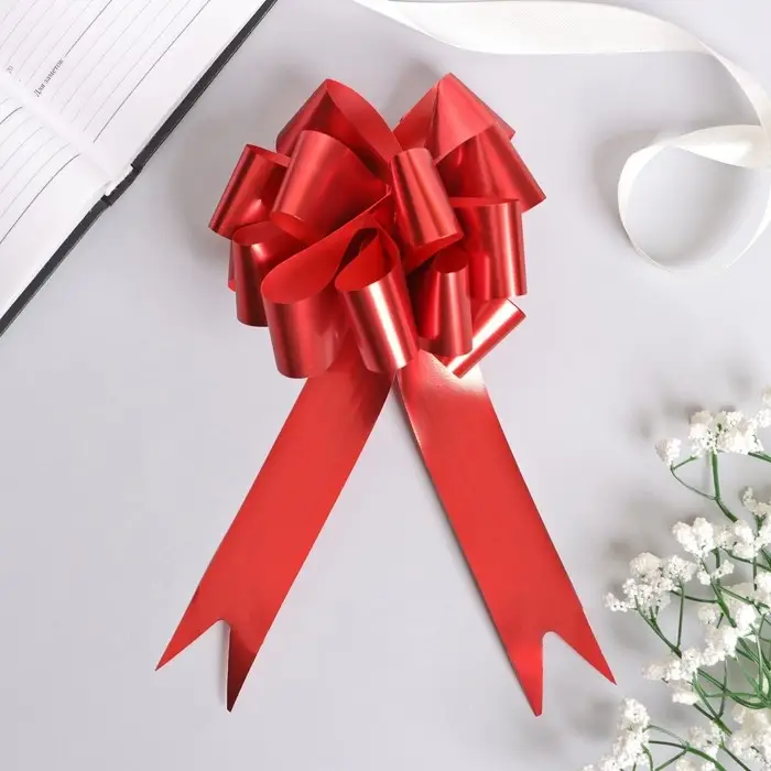 Бант - шар №3 металлик, красный Бант - шар №3 металлик, красный